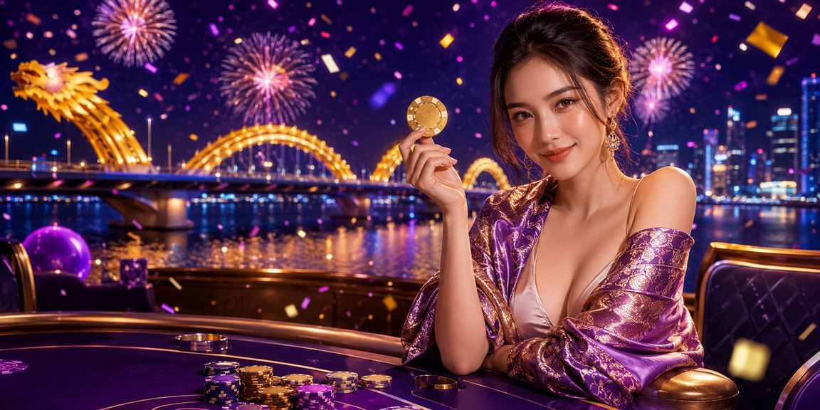 Không gian chơi game bài điện tử neon về đêm tại Đà Nẵng
